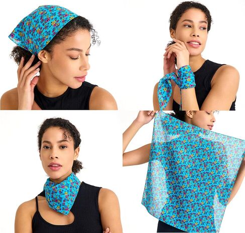 4 Pack Cotton Bandanas, Breathable Square Scarf Headwear, Headbands 22x22 inch - 100% Cotton Bandanas in Saudi Arabia