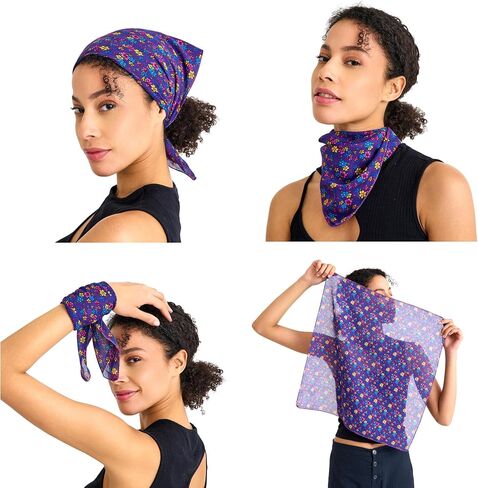4 Pack Cotton Bandanas, Breathable Square Scarf Headwear, Headbands 22x22 inch - 100% Cotton Bandanas in Saudi Arabia