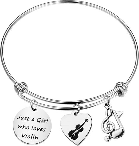 Zuo Bao Violin Lover Gift Music Jewelry Just a Girl Who Loves Violin Bracelet Violin Musical Instrument for Lovers in Saudi Arabia