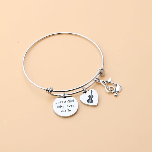 Zuo Bao Violin Lover Gift Music Jewelry Just a Girl Who Loves Violin Bracelet Violin Musical Instrument for Lovers in Saudi Arabia