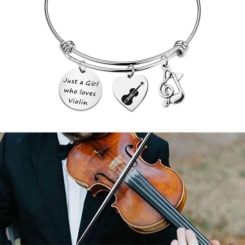 Zuo Bao Violin Lover Gift Music Jewelry Just a Girl Who Loves Violin Bracelet Violin Musical Instrument for Lovers in Saudi Arabia