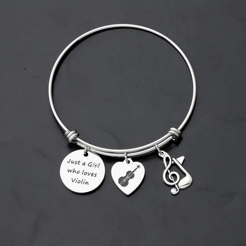 Zuo Bao Violin Lover Gift Music Jewelry Just a Girl Who Loves Violin Bracelet Violin Musical Instrument for Lovers in Saudi Arabia