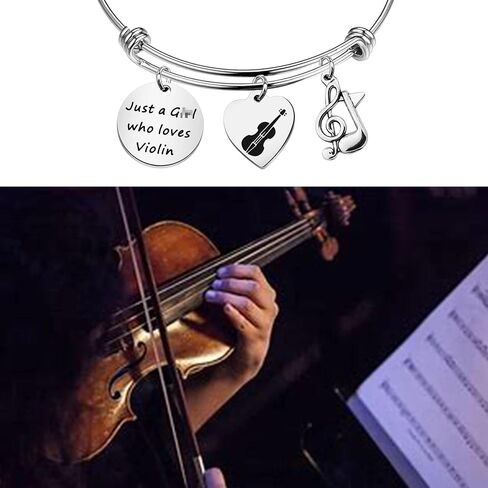 Zuo Bao Violin Lover Gift Music Jewelry Just a Girl Who Loves Violin Bracelet Violin Musical Instrument for Lovers in Saudi Arabia