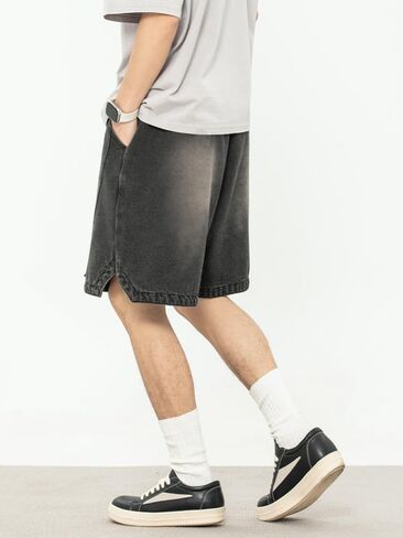 رجال y2k الشورت الدنيم الشورس فضفاضة لائحة خمر harajuku jorts jorts 2025 الصيف مرنة الخصر البديل ايمو الشارع in Kuwait