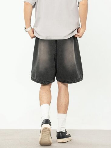 رجال y2k الشورت الدنيم الشورس فضفاضة لائحة خمر harajuku jorts jorts 2025 الصيف مرنة الخصر البديل ايمو الشارع in Kuwait