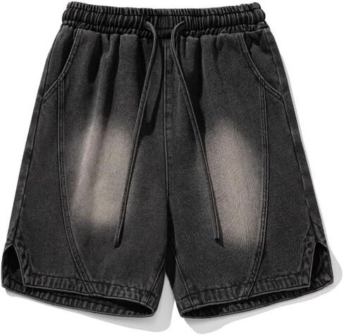 رجال y2k الشورت الدنيم الشورس فضفاضة لائحة خمر harajuku jorts jorts 2025 الصيف مرنة الخصر البديل ايمو الشارع in Kuwait