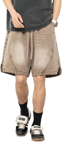 Men's Y2K Baggy Denim Shorts Loose Fit Vintage Harajuku Casual Jorts 2025 Summer Elastic Waist Alt Emo Streetwear in Saudi Arabia