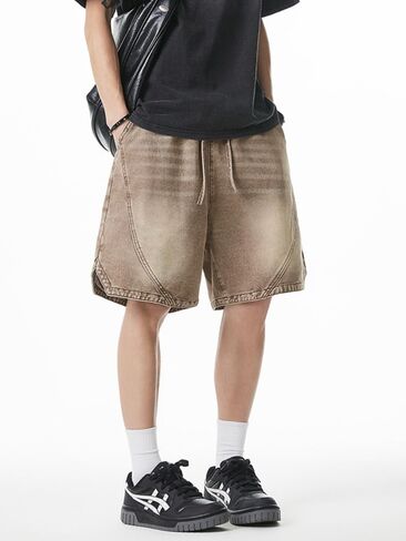Men's Y2K Baggy Denim Shorts Loose Fit Vintage Harajuku Casual Jorts 2025 Summer Elastic Waist Alt Emo Streetwear in Saudi Arabia
