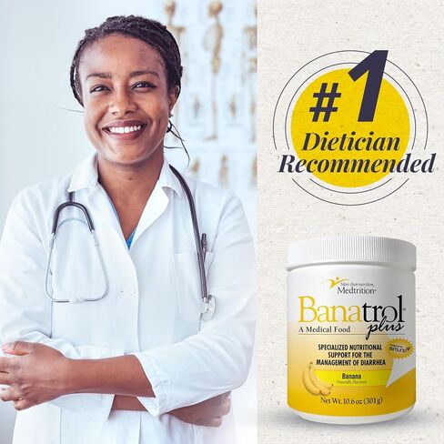Medtrition Banatrol® مضاد الإسهال الطبيعي مع البريبايوتكس، تخفيف الإسهال المزمن، IBS، الإسهال المتكرر، أغذية طبية مدعومة سريريًا، 90 حصة غير إمساك (الأناناس) in Kuwait