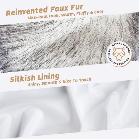 Futrzane Classic Scarf - Faux Fur Scarves Collars for Women - Long Neck Warmer in Kuwait