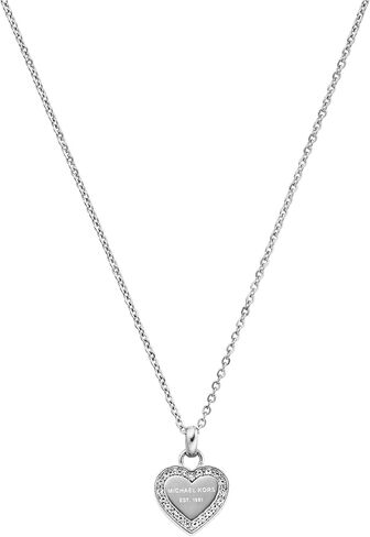 Michael Kors Stainless Steel and Pavé Crystal Heart Pendant Necklace for Women in Kuwait