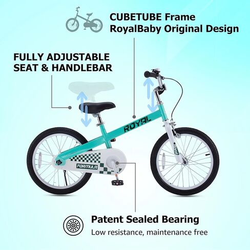 دراجة رويال بيبي فورمولا للأطفال الصغار للأولاد والبنات مقاس 12 بوصة مع عجلة تدريب للأعمار من 2 إلى 4 سنوات، باللون الأزرق in Kuwait