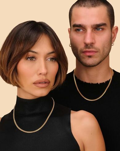 Gold Cuban Chain Necklace for Women,14K Gold Plated Dainty Chunky Necklace Adjustable Cuban Link Chain Choker Necklace for Women Trendy Fashion Jewelry Best Gifts for Birthday Christmas Thanksgiving in Saudi Arabia
