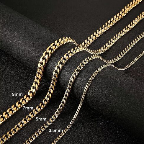 Gold Cuban Chain Necklace for Women,14K Gold Plated Dainty Chunky Necklace Adjustable Cuban Link Chain Choker Necklace for Women Trendy Fashion Jewelry Best Gifts for Birthday Christmas Thanksgiving in Saudi Arabia