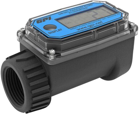 GPI 01N31GM Nylon Turbine Water Flowmeter with Digital LCD Display, 3-30 GPM, 1-Inch FNPT Inlet/Outlet (113255-4) in Saudi Arabia