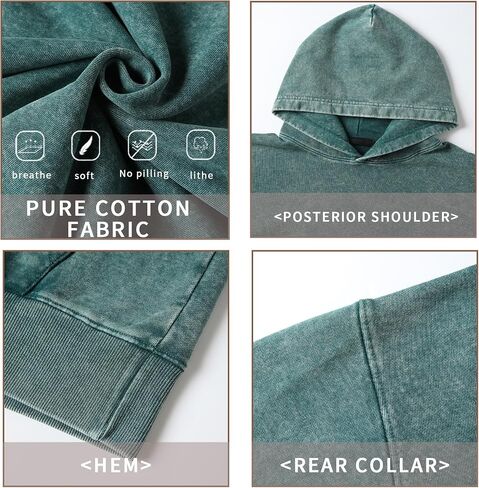 Eadali Mens Oversized Hoodies Vintage Hoodie Couples Pullover Acid Wash Hoodies for Men Streetwear Sweatshirts in Saudi Arabia