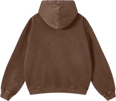 Mens Oversized Sweatshirt Zip Up Hoodie Solid Wash Old Craft Basic Jackets Unisex Heavyweight Casual Sweatshirts in Saudi Arabia