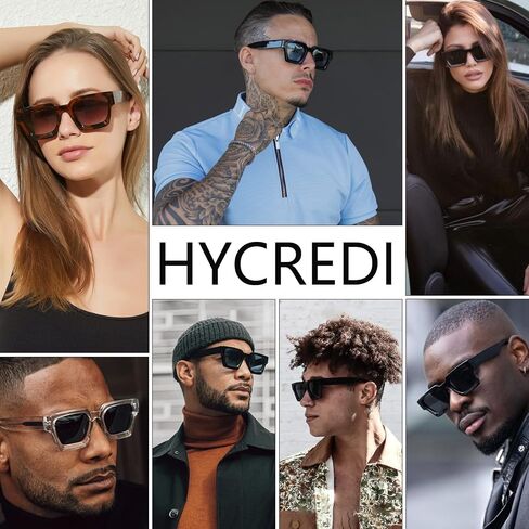 Hycredi Thick Rectangle Sunglasses Women Men Retro Square Chunky Shades 90s Glasses UV400 Protection in Saudi Arabia