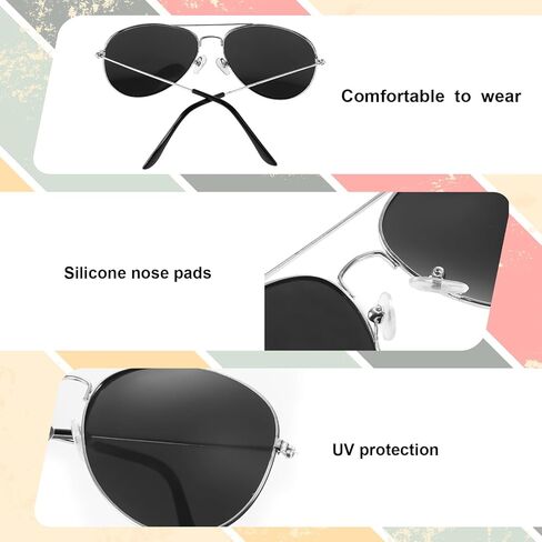 Mepase 25 Pack Classic Pilot Sunglasses for Men Women Polarized Military Driving Sun Glasse Vintage UV Proof Glasses in Kuwait