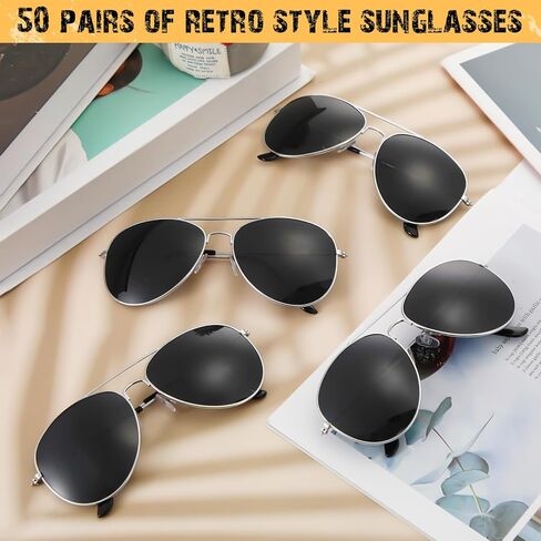 Mepase 25 Pack Classic Pilot Sunglasses for Men Women Polarized Military Driving Sun Glasse Vintage UV Proof Glasses in Kuwait