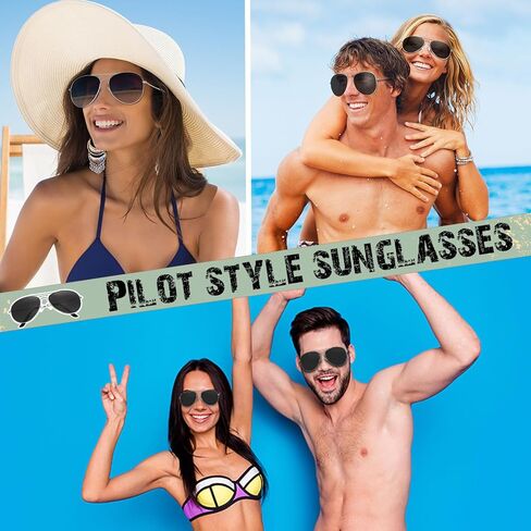 Mepase 25 Pack Classic Pilot Sunglasses for Men Women Polarized Military Driving Sun Glasse Vintage UV Proof Glasses in Kuwait