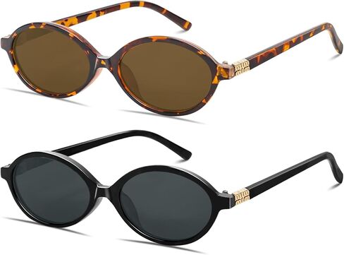 BOTEN Retro Oval Sunglasses for Women Men Small 90s Sun Glasses Trendy Round Shades Cute Designer Sunnies in Saudi Arabia