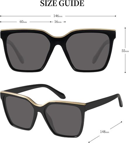 mosanana Square Trendy Polarized Oversized Sunglasses for Women Men 2025 UV400 MS52367 in Saudi Arabia