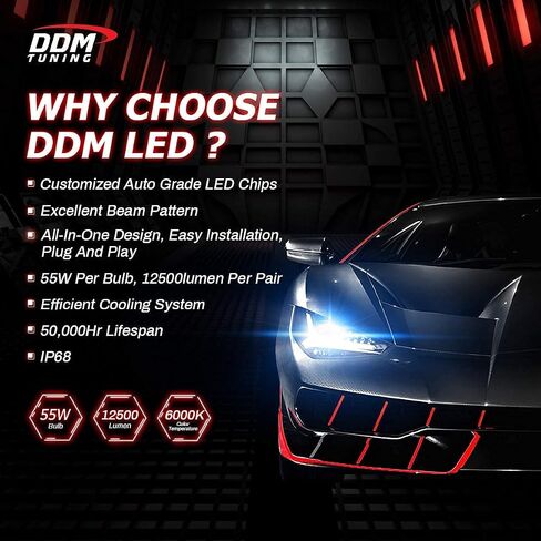 DDM Tuning Saber 55W ProX Accu/V2 LED Kit, 12500LM, 4500K, Pair,-FBA (9005/9006 / 9012 / H10) in Saudi Arabia
