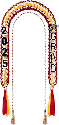 Graduation Lei Set Class of 2025 Grad Ribbon Leis with Honor Cord Double Braided Graduate Leis for Men Women in Saudi Arabia