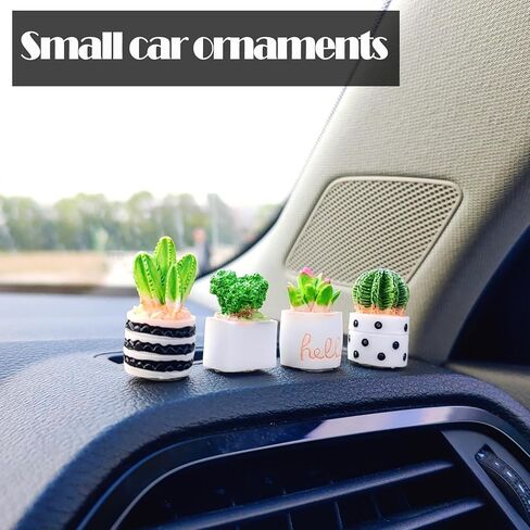 Cute Succulent Plant Car Ornaments for Dashboard, Flower Pots Rear View Mirror Accessories Car Center Screen Decoration, Car Dashboard Decor Car Accessories Interior for Women/Men in Kuwait