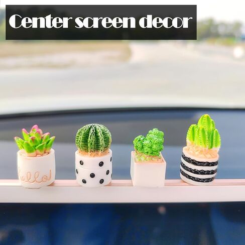 Cute Succulent Plant Car Ornaments for Dashboard, Flower Pots Rear View Mirror Accessories Car Center Screen Decoration, Car Dashboard Decor Car Accessories Interior for Women/Men in Kuwait