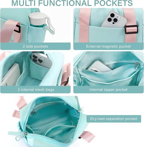 Small Gym Bag for Women,Mini Duffle Bag with Wet Compartmen,Womens Gym Bag for Weekender/Workout/Sport in Saudi Arabia