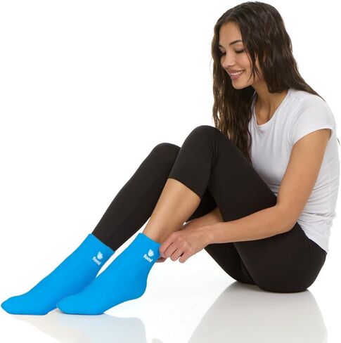 FOMI Hot Cold Full Foot and Ankle Solid Gel Ice Pack | Premium Comfort 360 Degree Cooling Compression Wrap for Plantar Fasciitis, Heel Spurs, Achilles, Tendonitis, Sore Feet, Gout | One Size (Blue) in Saudi Arabia