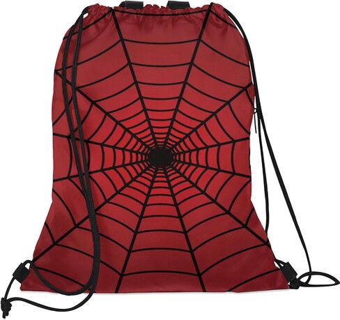 Spiders Red Web Drawstring Backpack,Waterproof Sports Gym Bag with Shoes Compartment and Bottle Holder,Travel Tote Bags for Beach,Swimming,Yoga Gifts in Kuwait