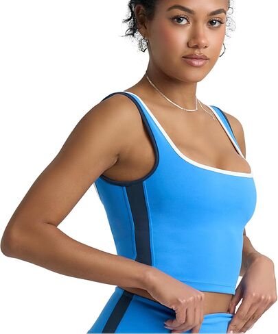 Popsugar PS Tareout Tank Tops للنساء المصابات ببني في حمالة صدر ، Racerback Sports Athletic Dertics Camisole Yoga Top with Shelf Bra in Kuwait
