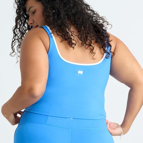 Popsugar PS Tareout Tank Tops للنساء المصابات ببني في حمالة صدر ، Racerback Sports Athletic Dertics Camisole Yoga Top with Shelf Bra in Kuwait