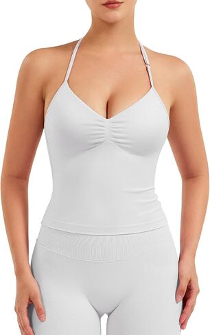 VOYJOY Impact Longline Strappy Top Workout Tank Tops for Women Impact Gym Sports Bra Camis in Saudi Arabia