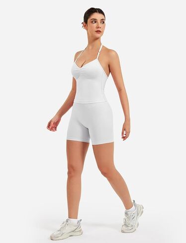 VOYJOY Impact Longline Strappy Top Workout Tank Tops for Women Impact Gym Sports Bra Camis in Saudi Arabia