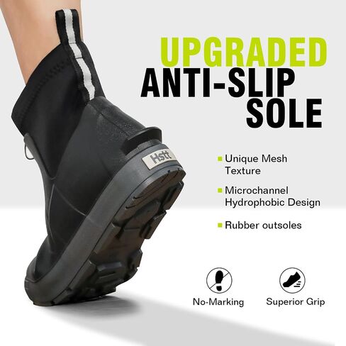 Men's Deck Boots,Ankle Rubber Rain boots Waterproof Anti-Slip Waterproof Shoes, Fishing Boating Boots Water Work Shoes for Men in Saudi Arabia