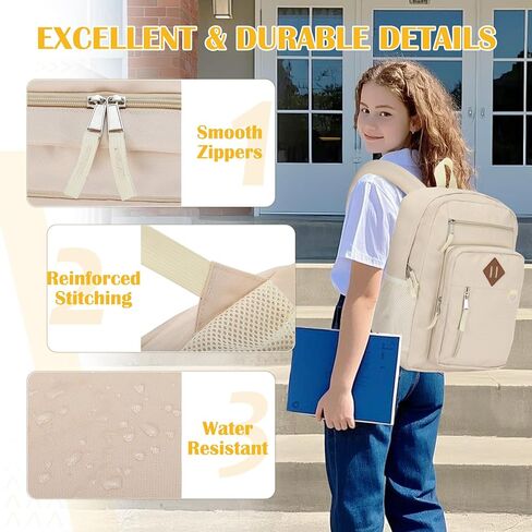 VX VONXURY Kids Backpack, Classical Middle School Bookbag, Lightweight Water Resistant Daypack for Teens Boys Girls (Black) in Kuwait