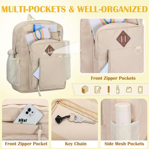 VX VONXURY Kids Backpack, Classical Middle School Bookbag, Lightweight Water Resistant Daypack for Teens Boys Girls (Black) in Kuwait