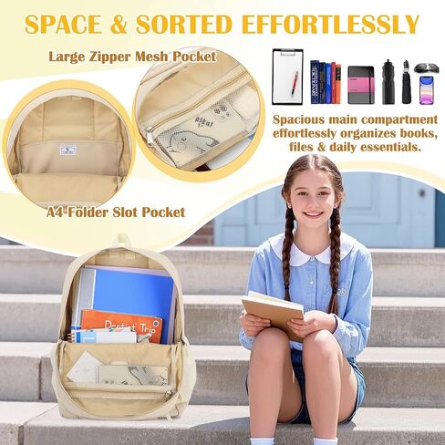 VX VONXURY Kids Backpack, Classical Middle School Bookbag, Lightweight Water Resistant Daypack for Teens Boys Girls (Black) in Kuwait