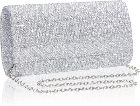 Larcenciel Elegant Evening Clutch Purse for Woman with Chain Strap for Party, Wedding, Prom, Formal Event, 8 x 4 x 2.4 inches in Saudi Arabia