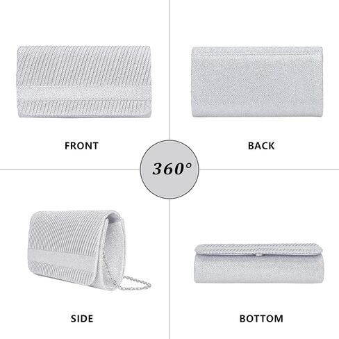 Larcenciel Elegant Evening Clutch Purse for Woman with Chain Strap for Party, Wedding, Prom, Formal Event, 8 x 4 x 2.4 inches in Saudi Arabia