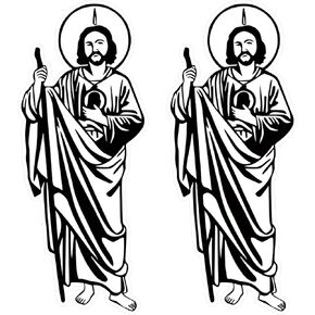 2 pcs San Judas Tadeo Sticker, 6 inches - para Carro, Troca - San Juditas Sticker for Car, Truck Waterproof Vinyl Decal Window Bumper Sticker