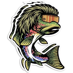 Mullet Trout Stickers (2Pc) - Strong Adhesive Waterproof Trout Fishing Stickers and Decals - No Fade, Used for Window, Water Bottle, Laptop, Tumbler, Bumper, Boat, Cooler, Truck & Car
