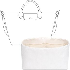 Tote Bag Organizer Insert for Le Pliage Energy L Handbag, Custom Fit Inside Premium Slate Gray Large Lightweight WaterResistant Purse Insert with Cup Holder Accessories