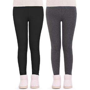 JOCMIC Girls Fleece Lined Leggings Winter Pants Thick and Warm Pack of 2
