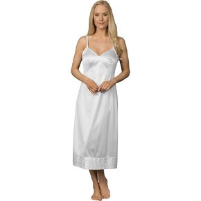 Plus Size Snip-It Crochet Edge Full Slip (6319), White, 44
