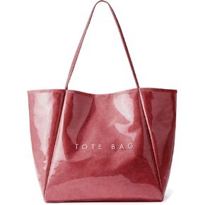 KALIDI Large PVC Tote Bag Women Weekender Hobo Bag Travel Purse Kraft Paper Oversize Shoulder Handbag for Work College Beach